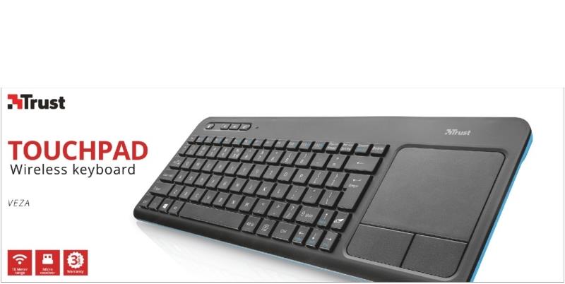 TRUST Tastiera Trust Veza con touchpad bluetooth nero